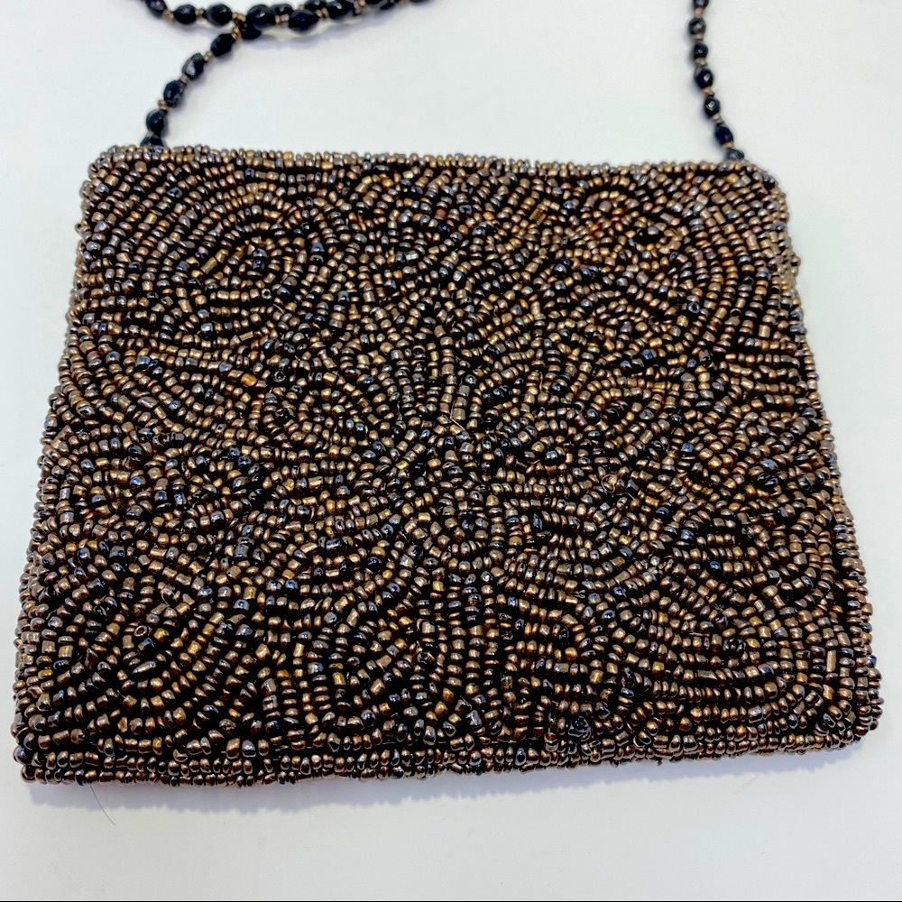 Moyna Beaded Bronze Mini Evening Crossbody Bag - Picture 5 of 10